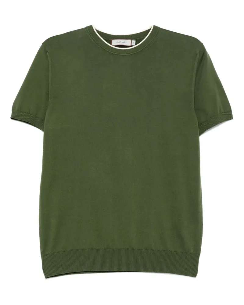Canali Klassisches T-Shirt - Grün Grün