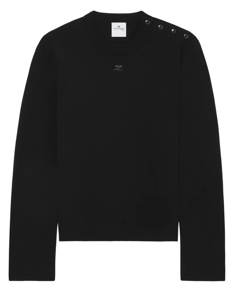 Courrèges Pullover mit Druckknöpfen - Schwarz Schwarz