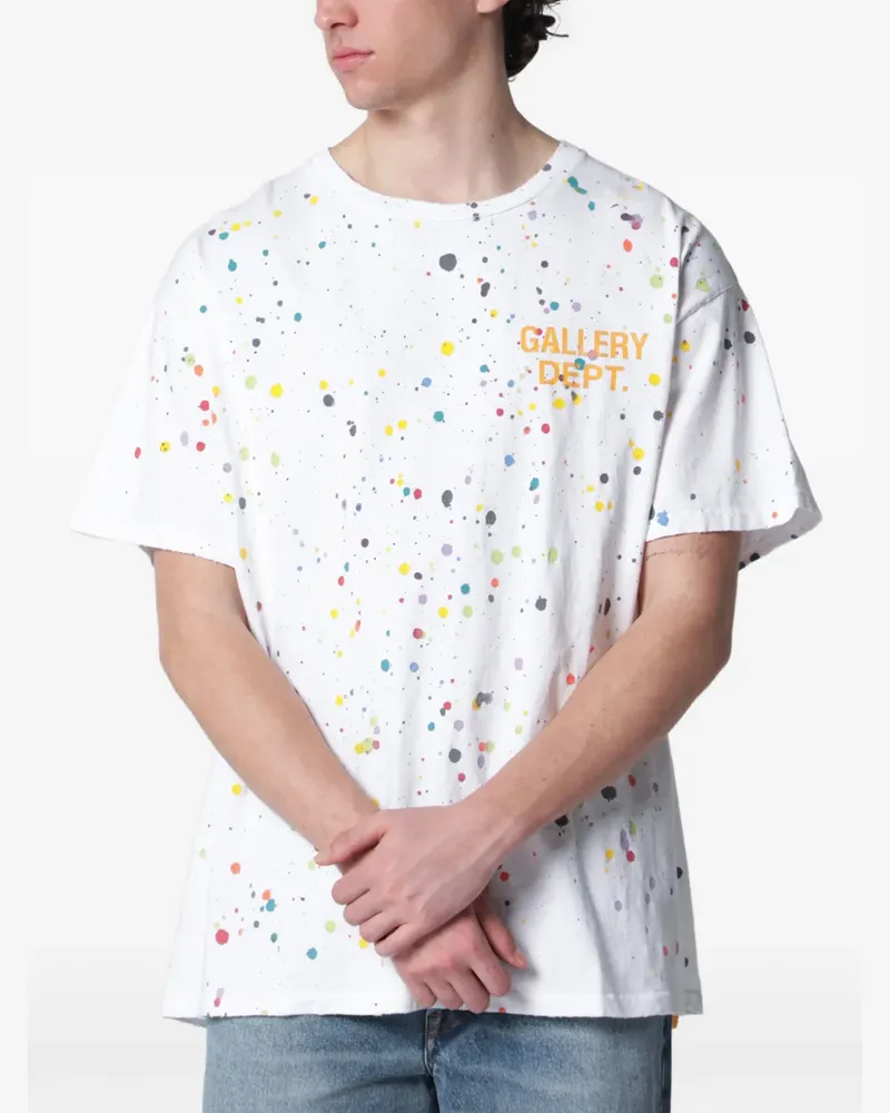 GALLERY DEPT. paint-splatter logo-print T-shirt - Weiß Weiß
