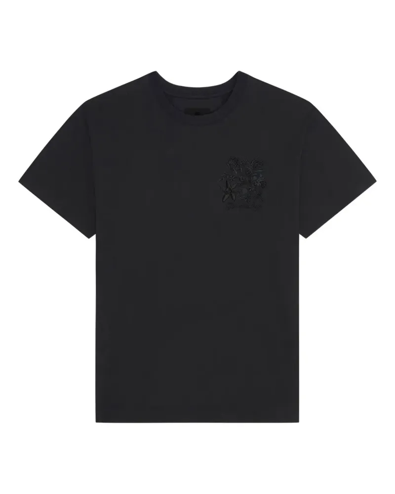 Givenchy T-Shirt aus Baumwolle mit  Flowers-Stickerei - Schwarz Schwarz