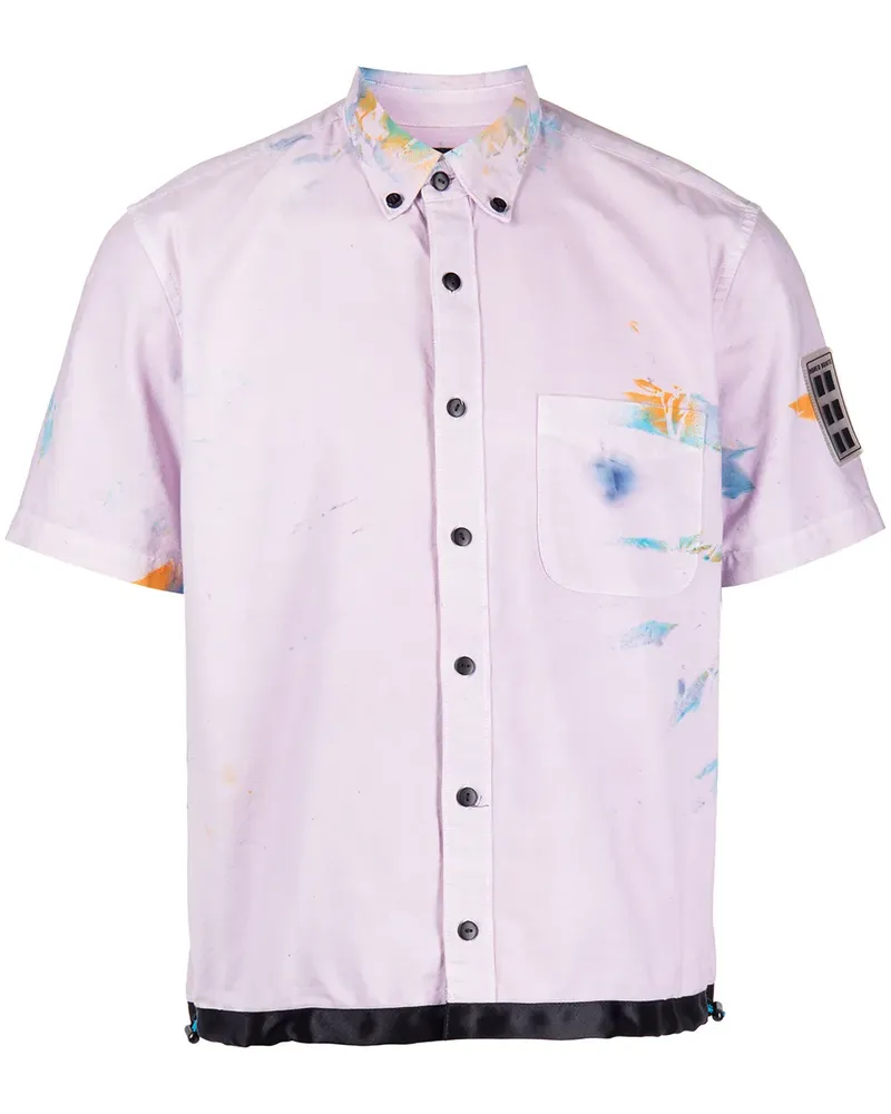 ROMEO HUNTE paint-effect short sleeve shirt - Violett Violett