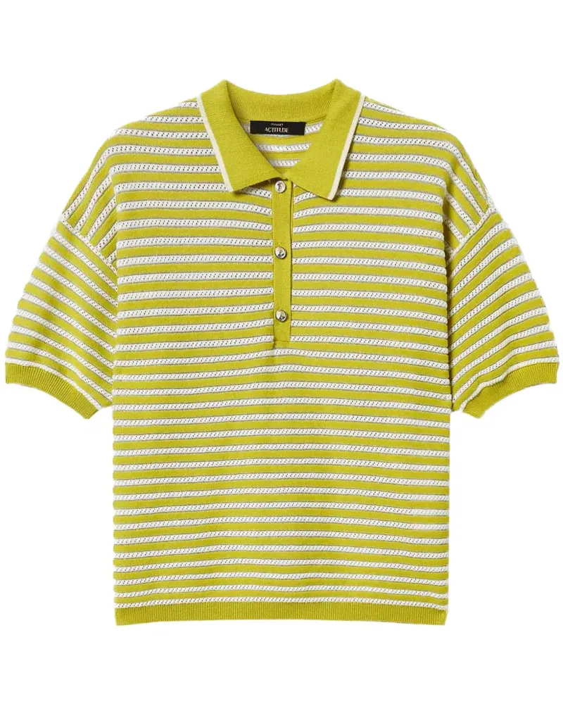 Twin-Set Gestreiftes Lurex-Poloshirt - Grün Grün
