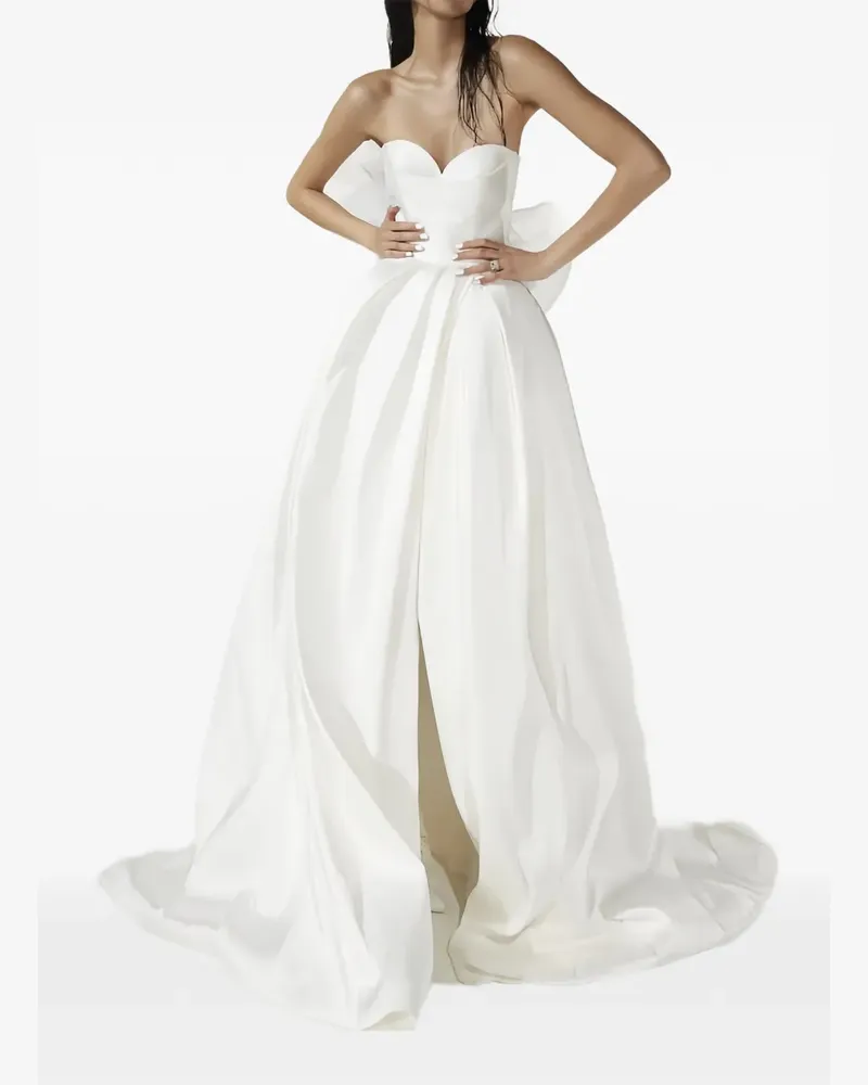 Vera Wang Faustina bow-detail gown - Weiß Weiß