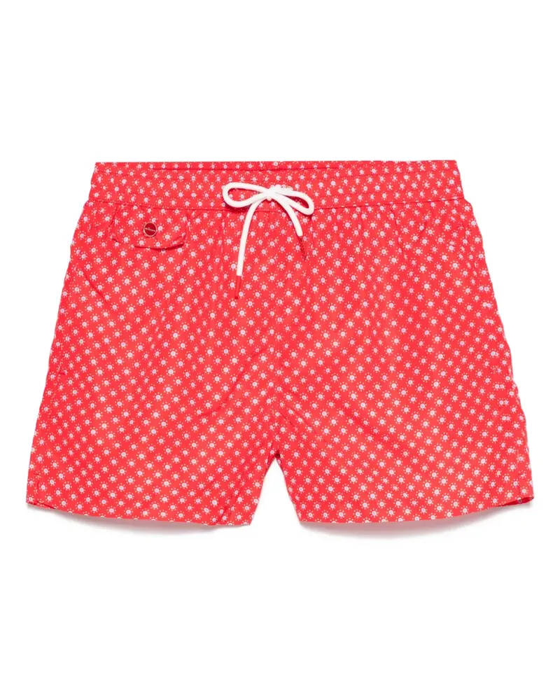 Kiton Gemusterte Badeshorts - Rot Rot