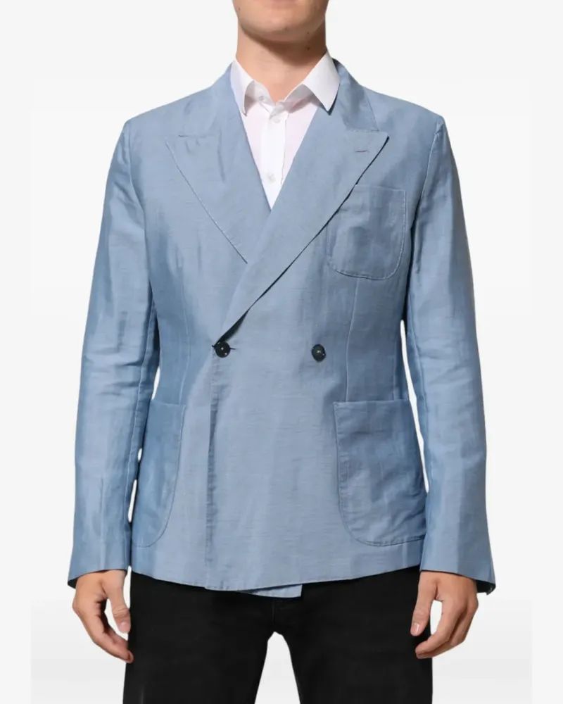 Dolce & Gabbana Doppelreihiges Sakko aus Leinen - Blau Blau