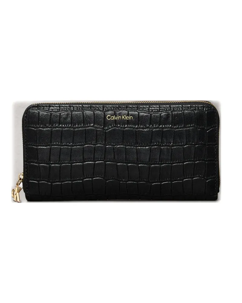Calvin Klein zip-around leather wallet - Schwarz Schwarz