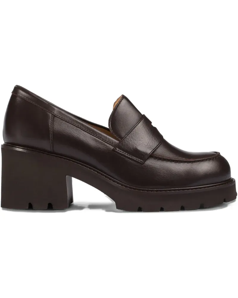Doucal´s block-heel leather loafers - Braun Braun