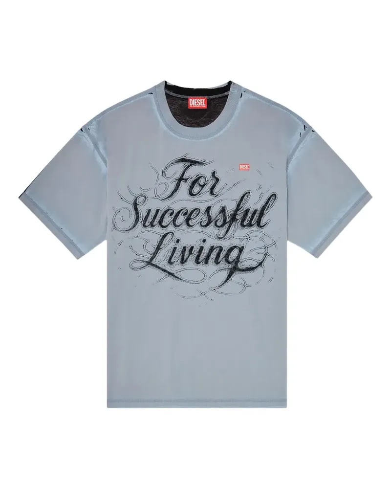 Diesel T-Shirt mit For Successful Living-Print - Grau Grau