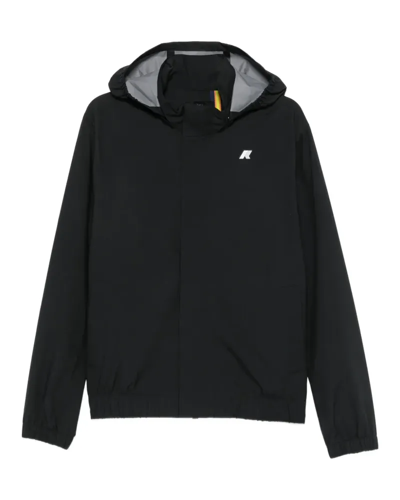 K-Way Aurene logo-patch hooded jacket - Schwarz Schwarz