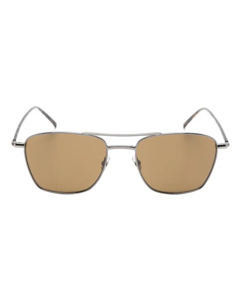 Saint Laurent Sonnenbrille mit eckigem Gestell - Silber Silber