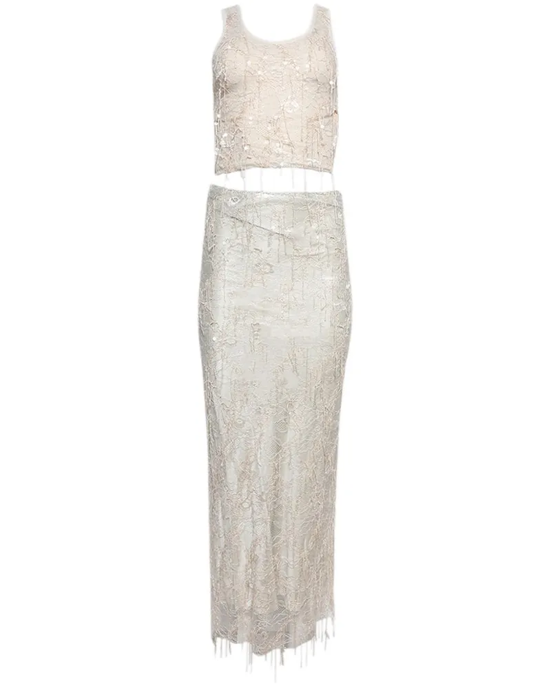 Christopher Esber Encased Ivy Disconnect Kleid mit Perlen - Nude Nude