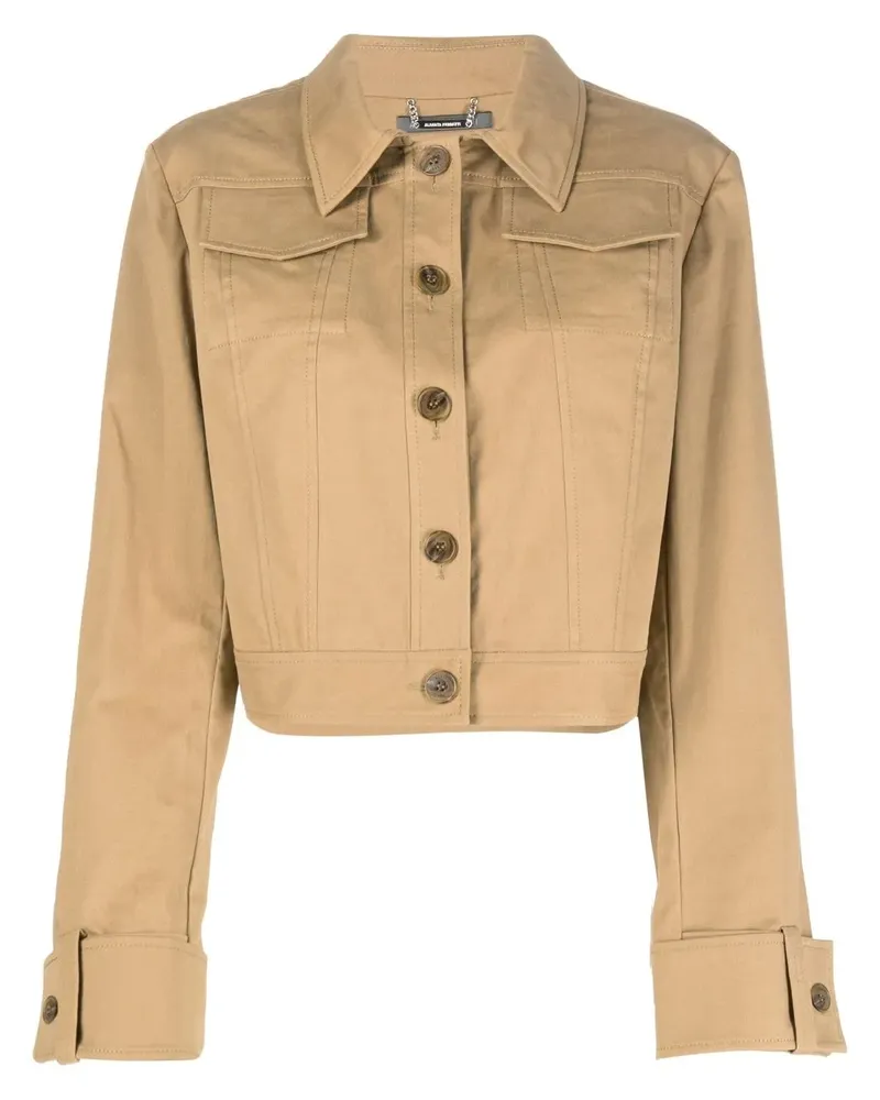 Alberta Ferretti Geknöpfte Cropped-Jacke - Nude Nude