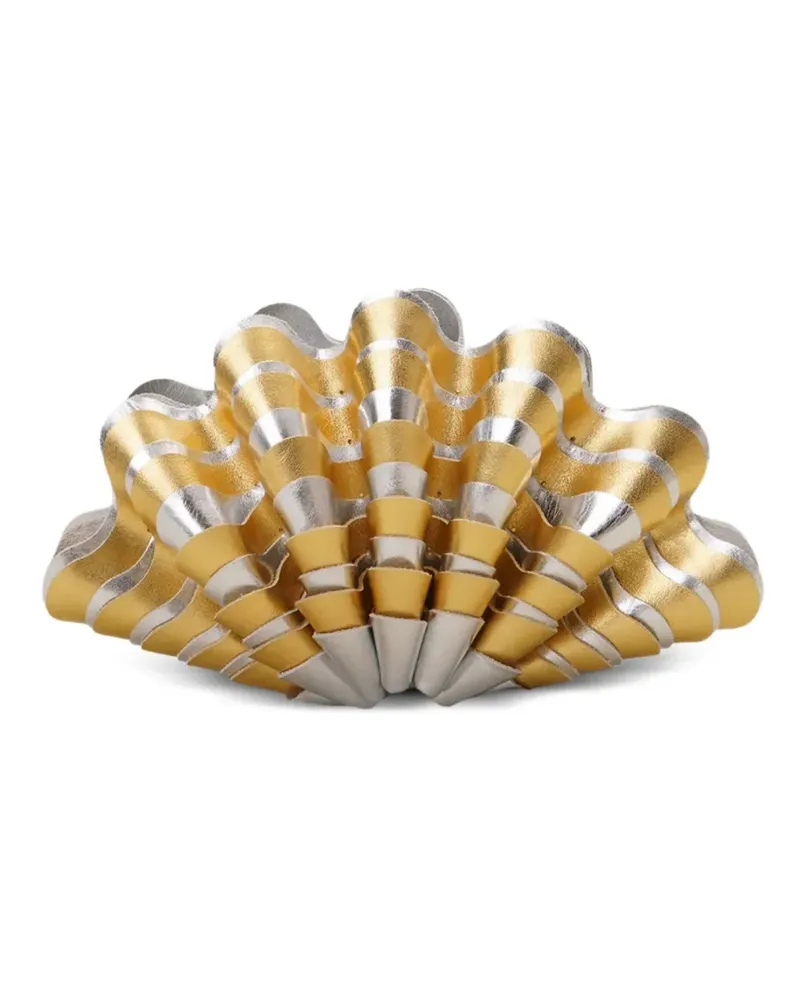 Vanina Gestreifte Sables Mouvant Clutch in Muschelform - Silber Silber