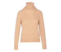 Kaschmirpullover mit Stehkragen - Nude