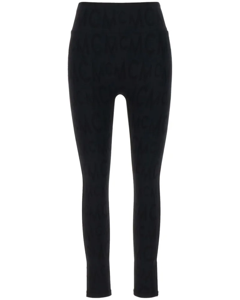 MCM Leggings mit Logo-Print - Schwarz Schwarz