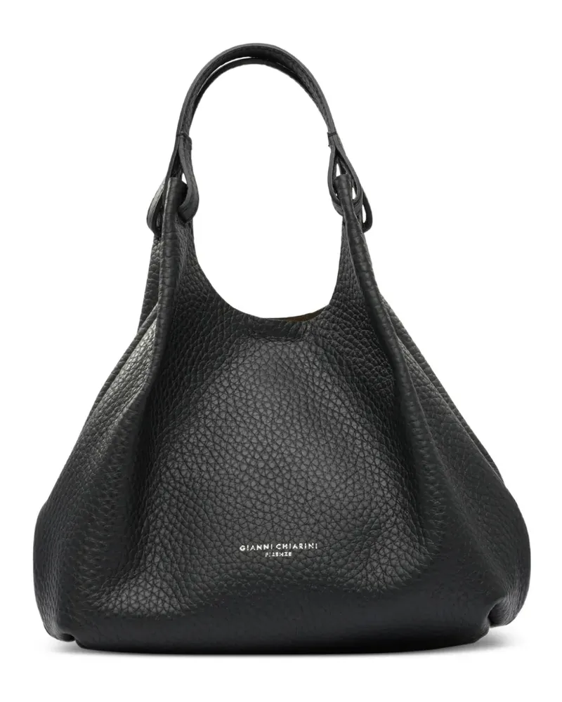 Gianni Chiarini Mittelgroße Dua Tote Bag aus strukturiertem Leder - Schwarz Schwarz