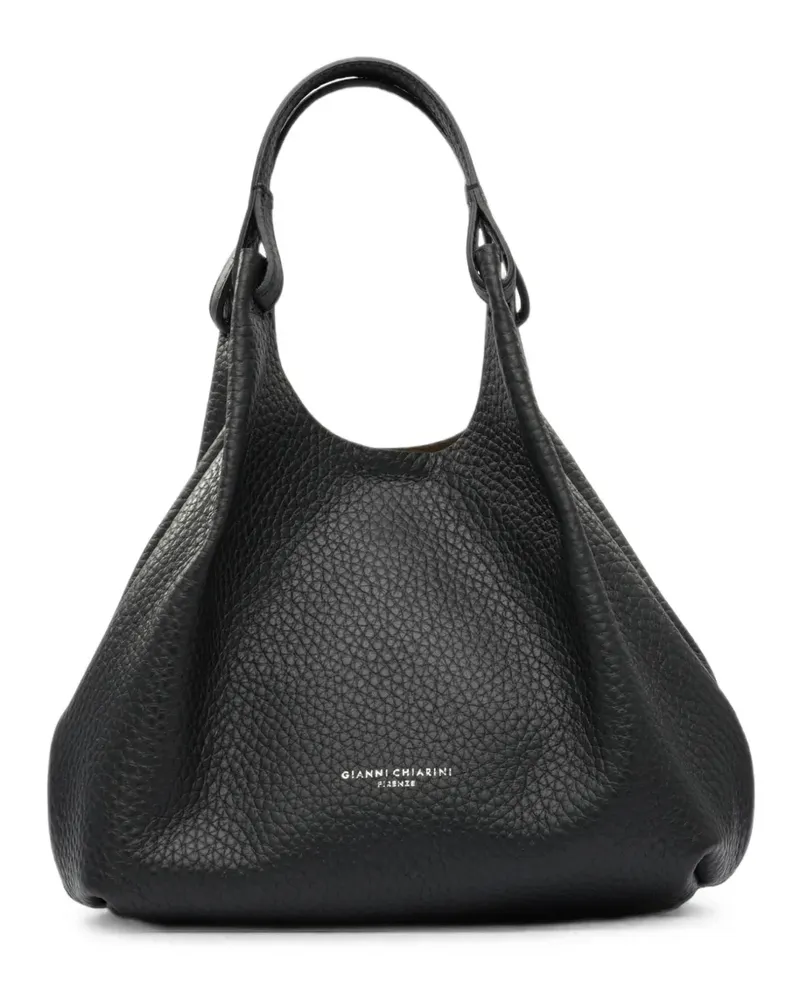 Gianni Chiarini Mittelgroße Dua Tote Bag aus strukturiertem Leder - Schwarz Schwarz