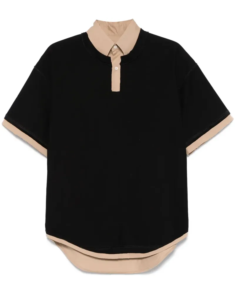 Maison Margiela Poloshirt im Layering-Look - Schwarz Schwarz