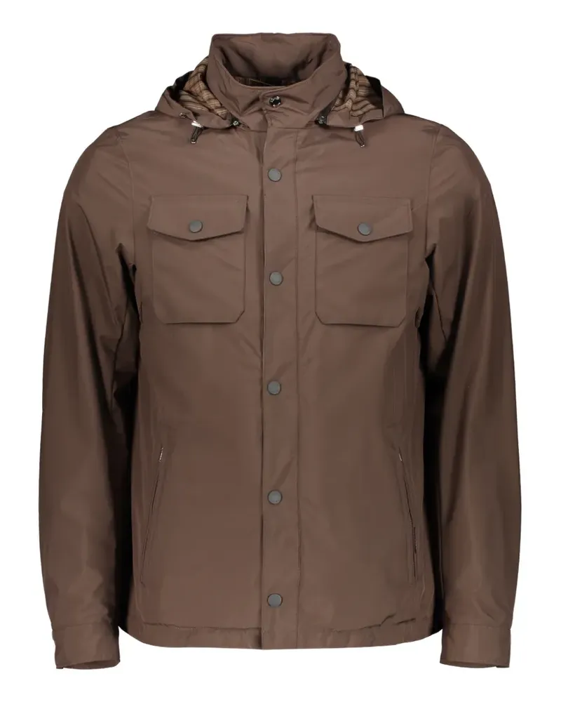 MOORER Kapuzenjacke mit Druckknöpfen - Braun Braun