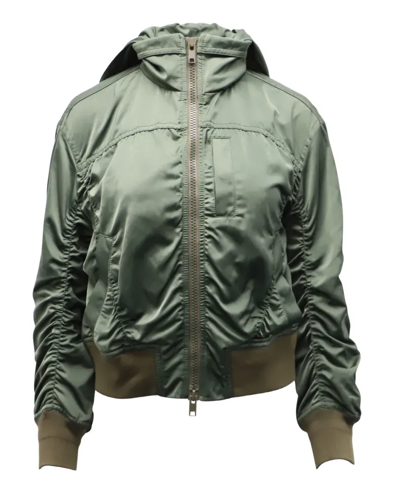 Vince ruched hooded bomber jacket - Grün Grün