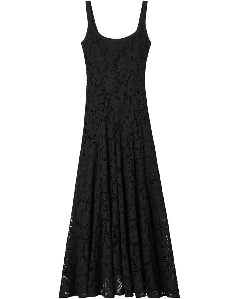 Tory Burch Midikleid aus Blumenspitze - Schwarz Schwarz