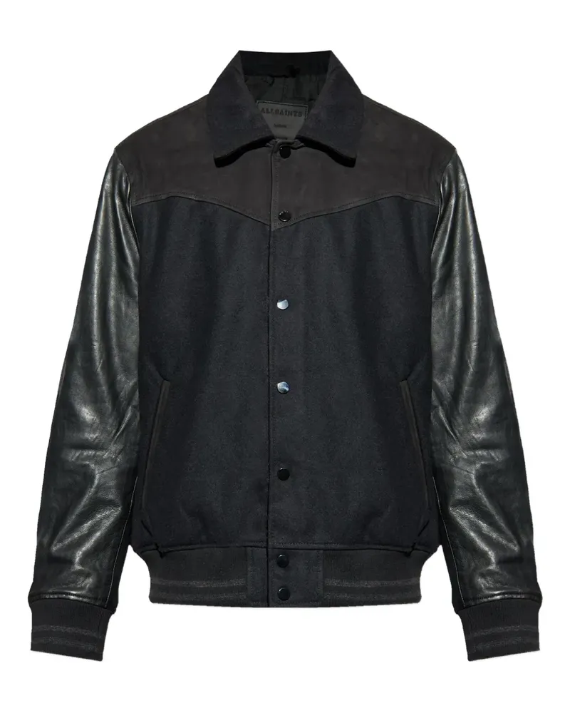 AllSaints Endleton Jacke mit Ledereinsätzen - Schwarz Schwarz