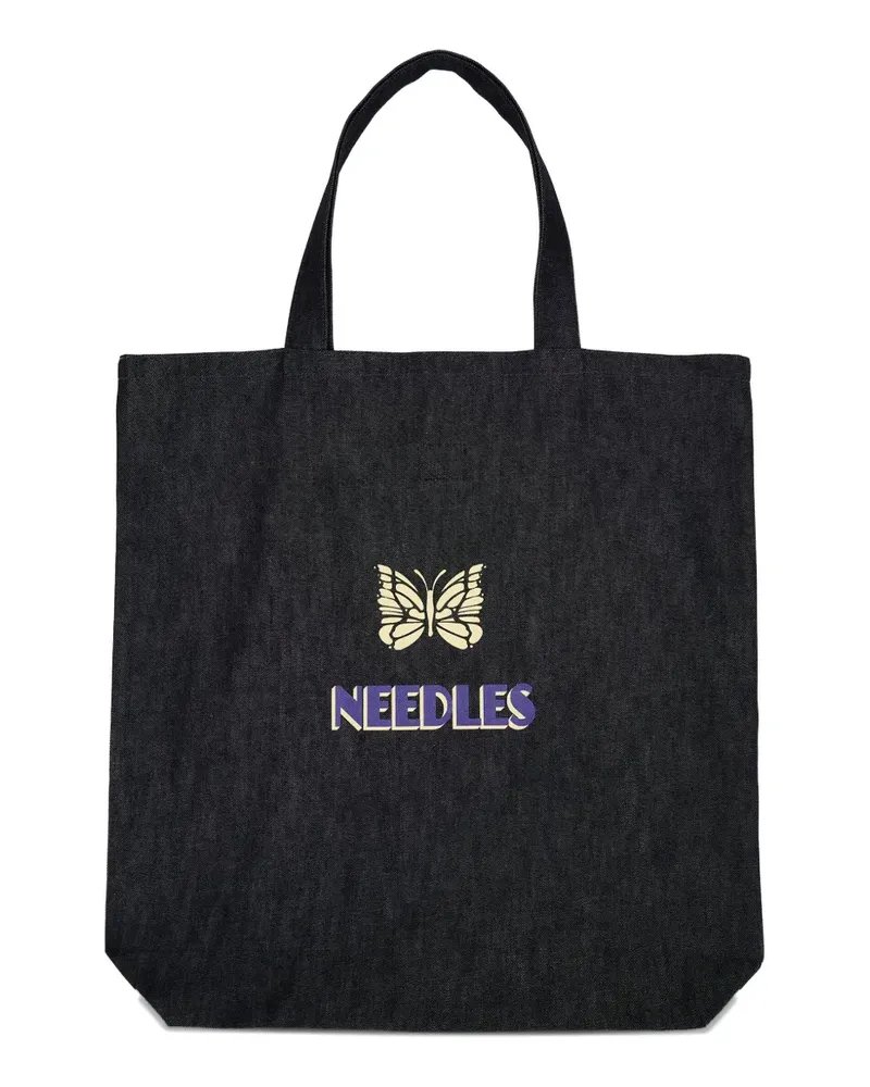 NEEDLES Handtasche mit Logo-Print - Schwarz Schwarz