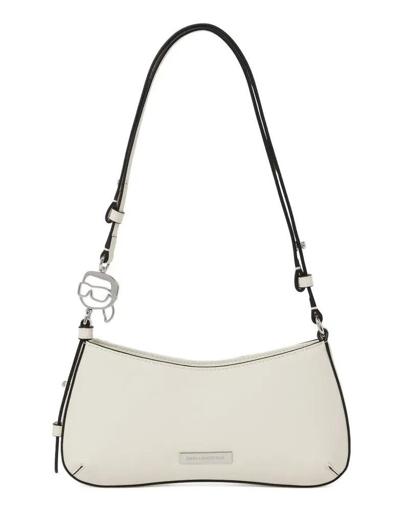 Karl Lagerfeld Mini Schultertasche mit Logo-Schild - Nude Nude