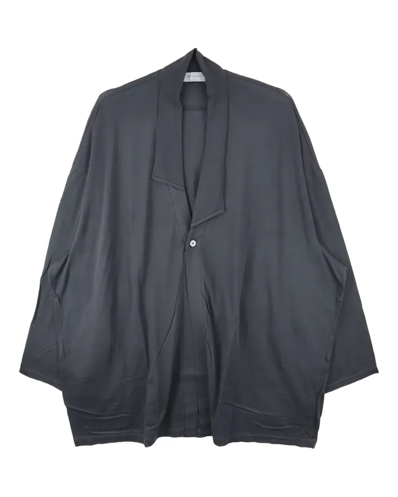 Yohji Yamamoto Hemd mit einem Knopf - Schwarz Schwarz