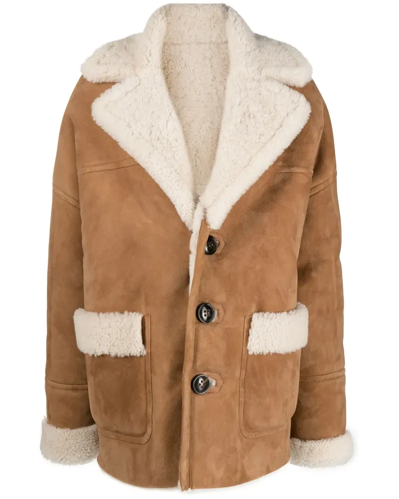 Dsquared2 Gefütterter Ledermantel - Braun Braun