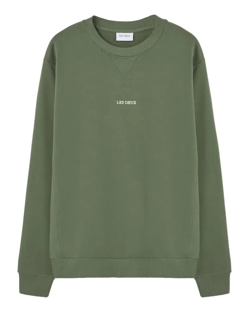 LES DEUX Sweatshirt mit Logo-Stickerei - Grün Grün