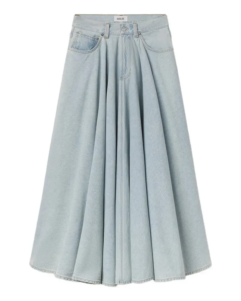 AGOLDE Otto pleated denim maxi skirt - Blau Blau