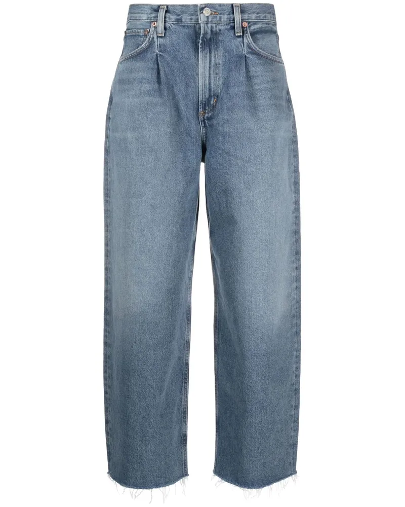 AGOLDE Gerade High-Rise-Jeans Blau