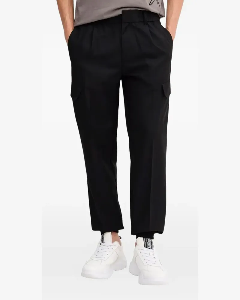 Armani Exchange pleat-detail cargo pants - Schwarz Schwarz