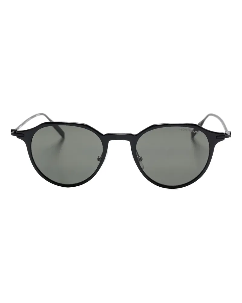 Montblanc Sonnenbrille mit rundem Gestell - Schwarz Schwarz