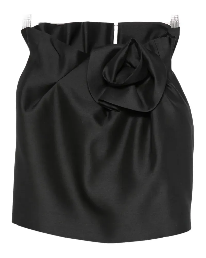 Magda Butrym flower-detail skirt - Schwarz Schwarz