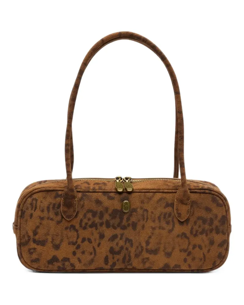 ash leopard-print leather tote bag - Braun Braun