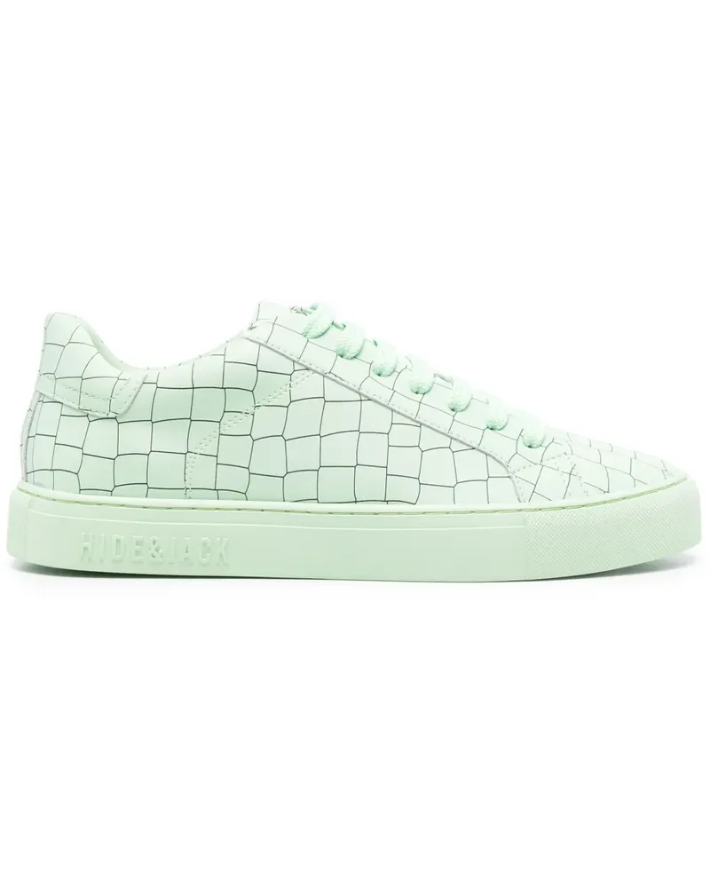 Hide & Jack Strukturierte Essence Croco Sneakers - Grün Grün