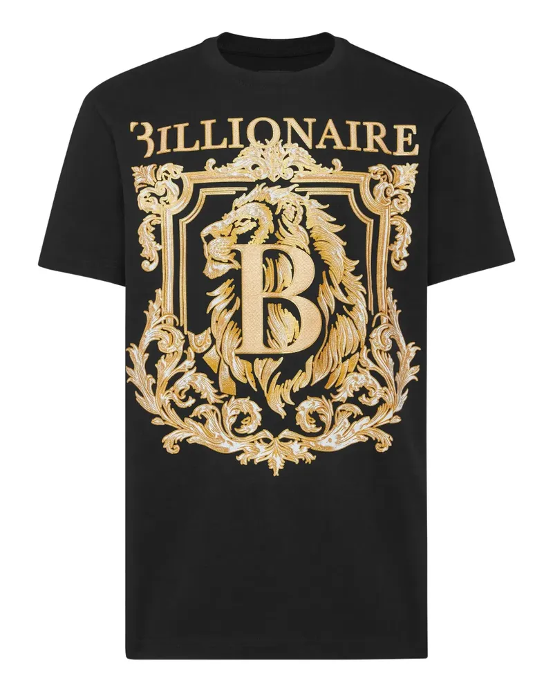 Billionaire T-Shirt mit Wappen-Print - Schwarz Schwarz