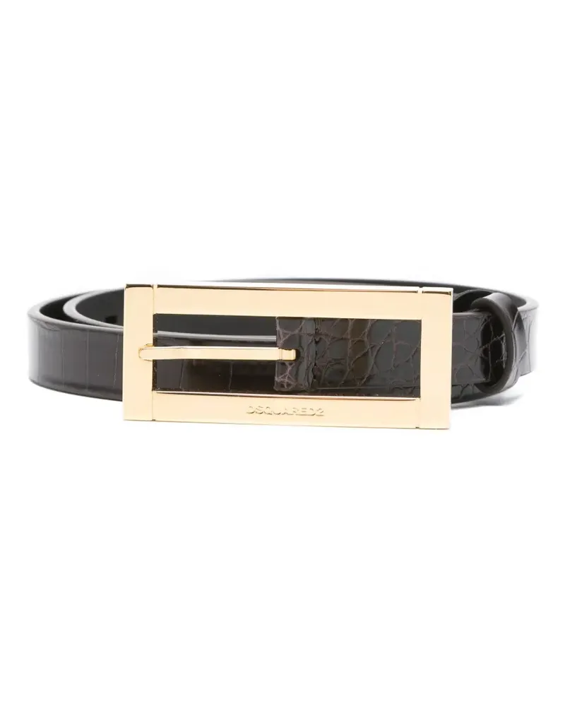 Dsquared2 Gürtel in Kroko-Optik - Braun Braun