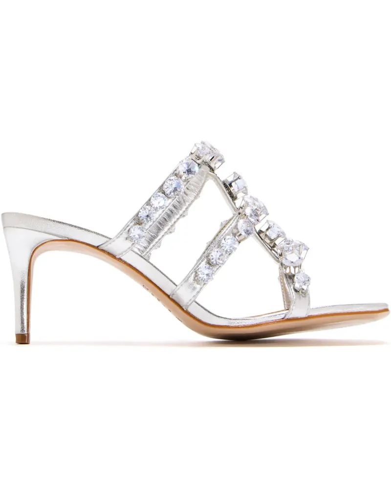 Schutz Sandalen mit Kristallen 80mm - Silber Silber