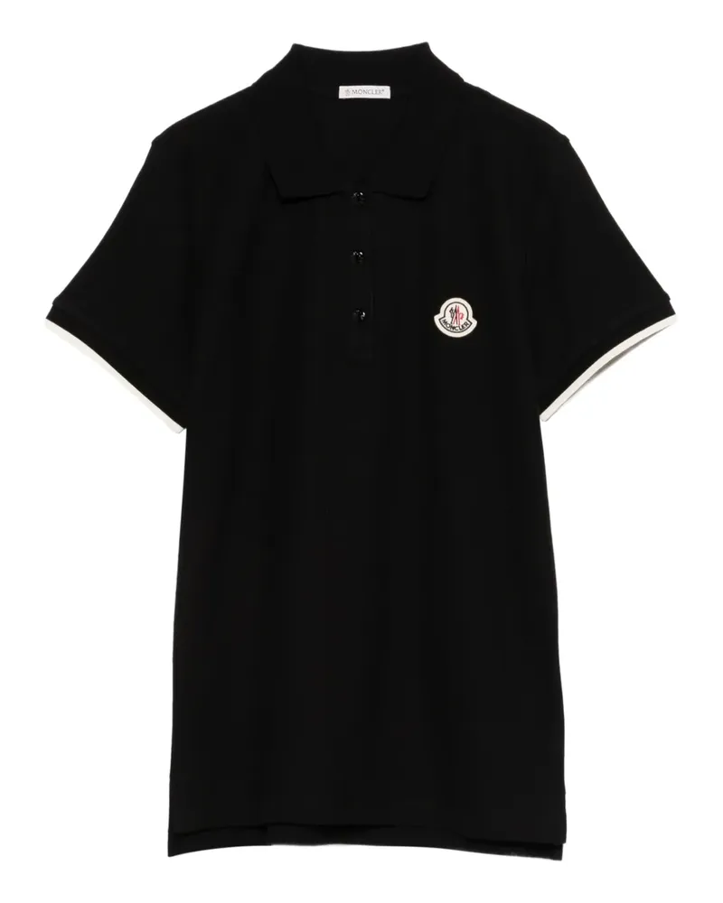 Moncler logo polo T-shirt - Schwarz Schwarz
