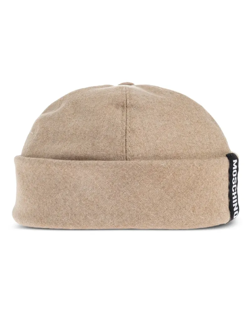 Moschino Beanie mit Logo-Patch - Nude Nude