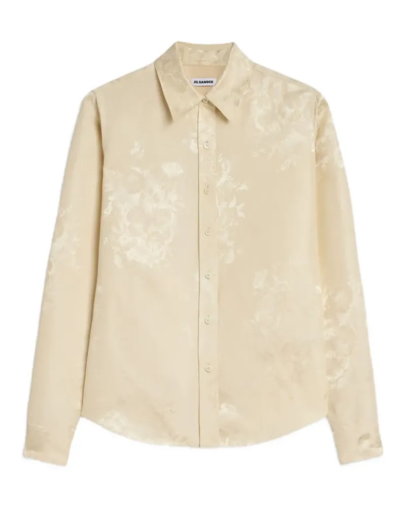 Jil Sander flower-jacquard fitted shirt - Nude Nude