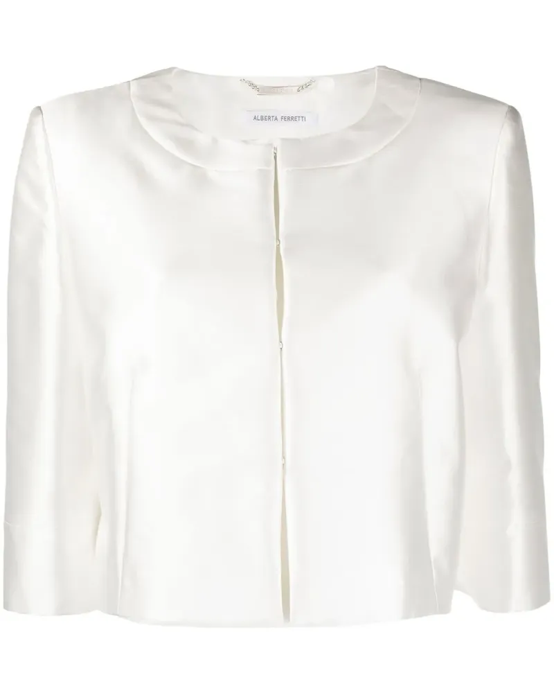 Alberta Ferretti Cropped-Jacke mit Abnähern - Weiß Weiß