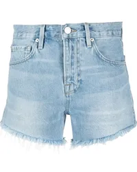 Frame Denim Shorts mit Distressed-Saum Blau