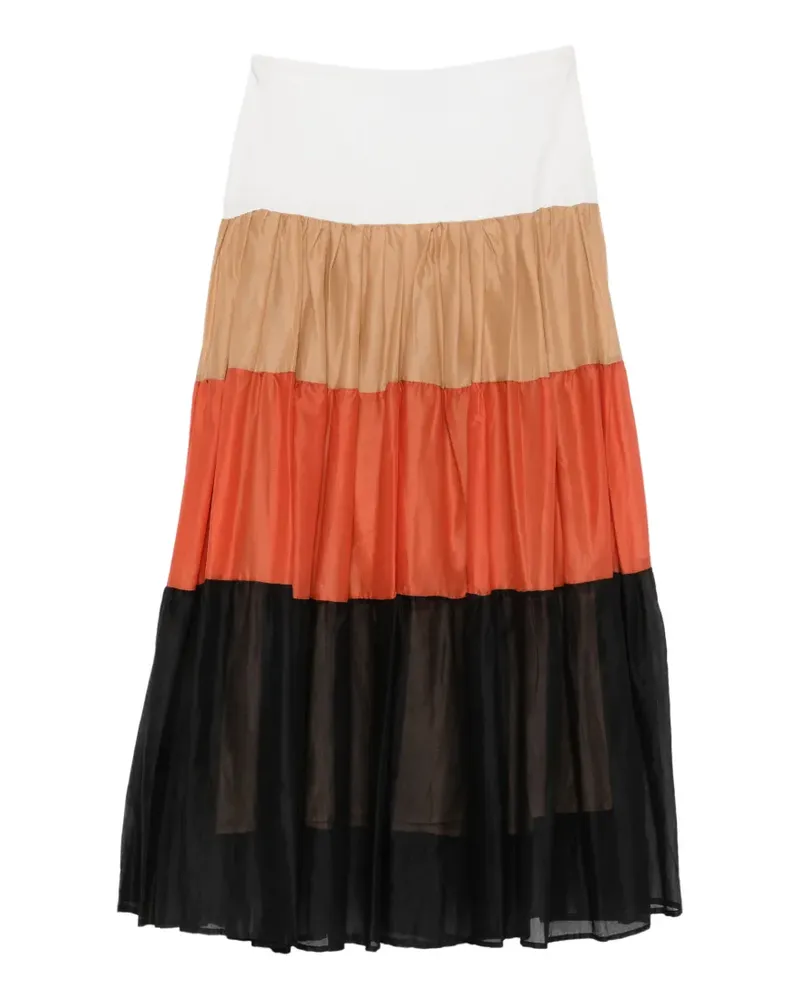 Kaos Gestufter Maxirock in Colour-Block-Optik - Schwarz Schwarz