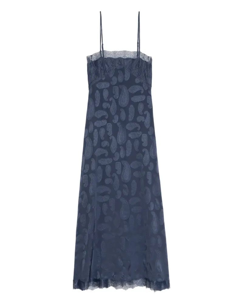 Zadig & Voltaire Ridar paisley-pattern lace-trim dress - Blau Blau