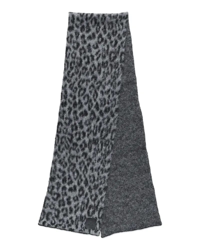 Anine Bing leopard-print wool scarf - Grau Grau