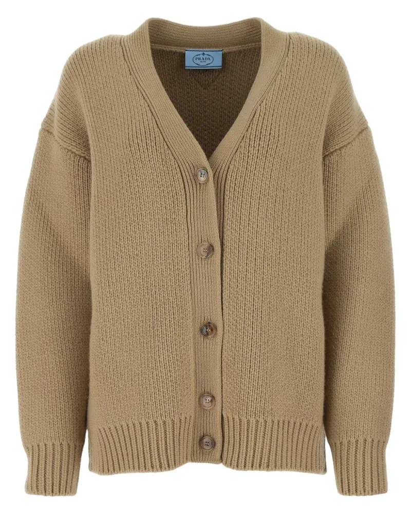 Prada Oversized-Cardigan mit Triangel-Logo - Braun Braun